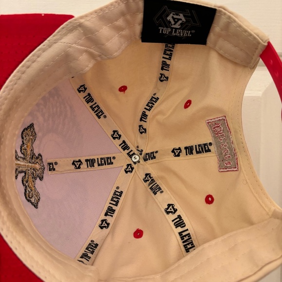 Blessed Top Level OS Hat Baseball Cap Cross Rhinestones Wings - Picture 4 of 7